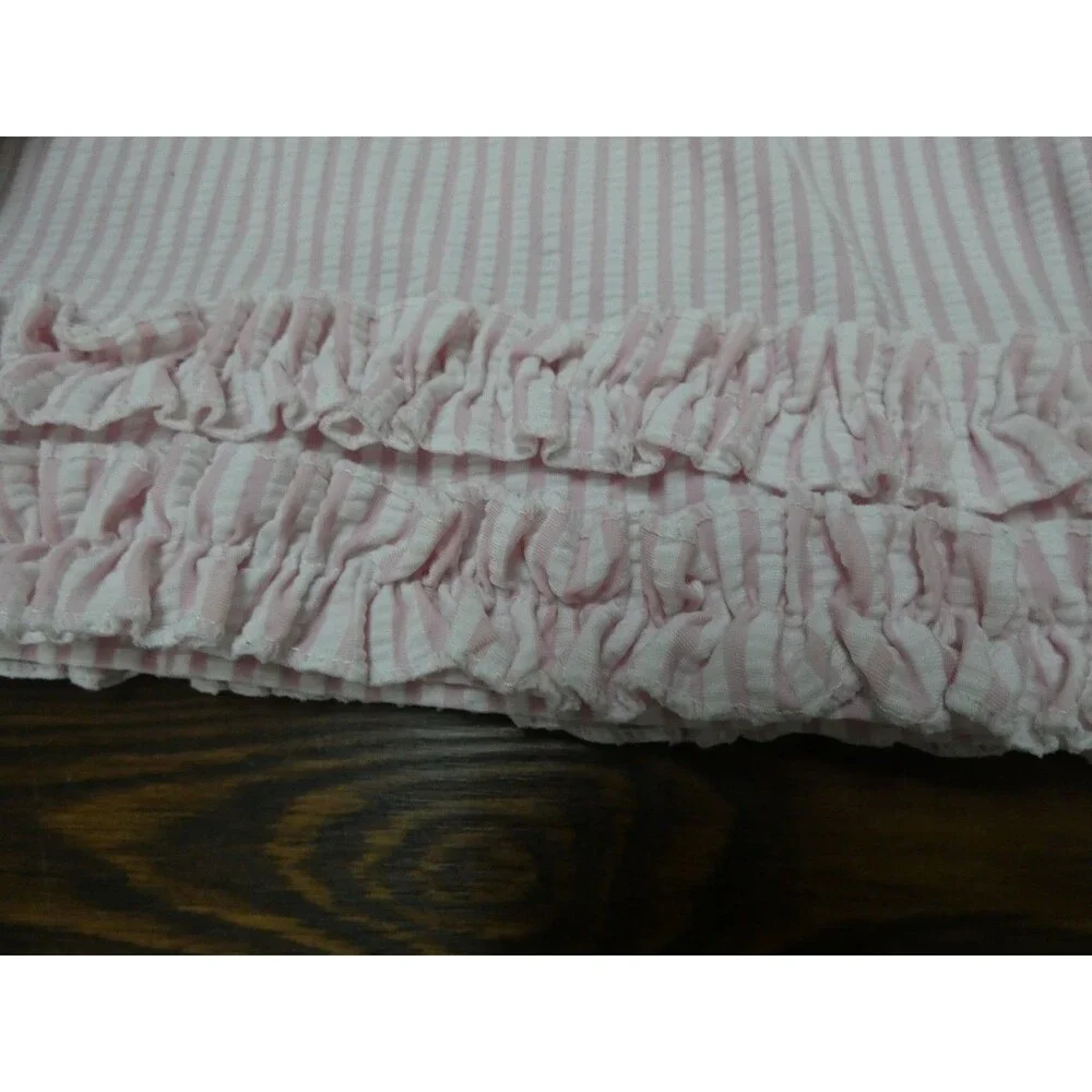 Ruffle Butts Girls 3T Swim Suit Set Pink White Striped Long Sleeve Top & Bottom